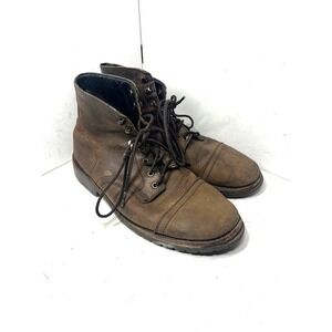Thursday Boot Co Captain Brown Leather Lace Up Cap Toe Boots Mens 9.5 Everyday
